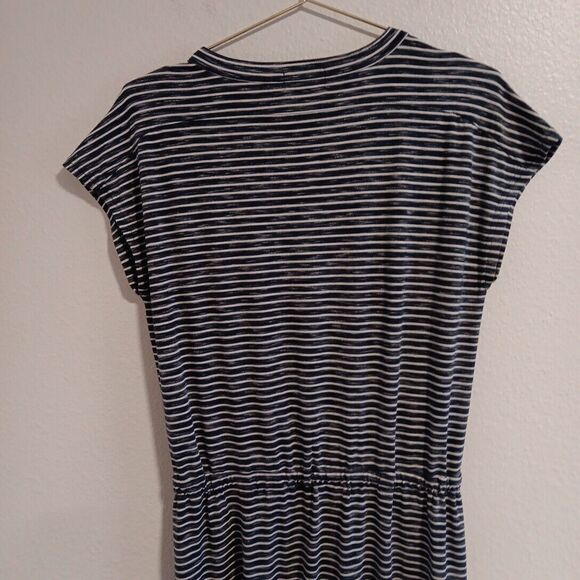 Gap S Small Sleeveless Maxi Dress Stretch Navy Blue White Stripe Beach - Picture 5 of 6